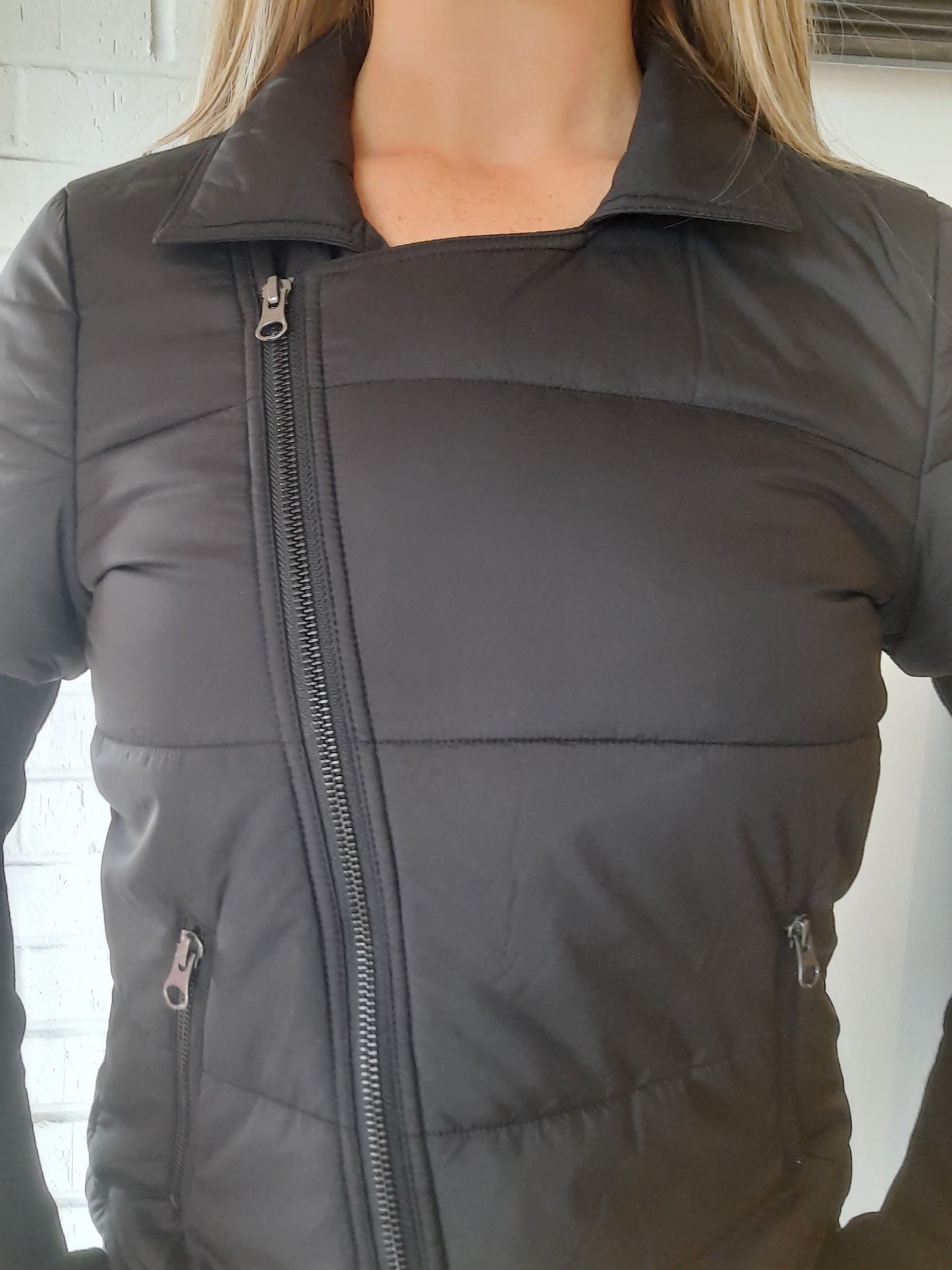 Joanna Short Sleeve Moto Sleeve Puffer - Image 2