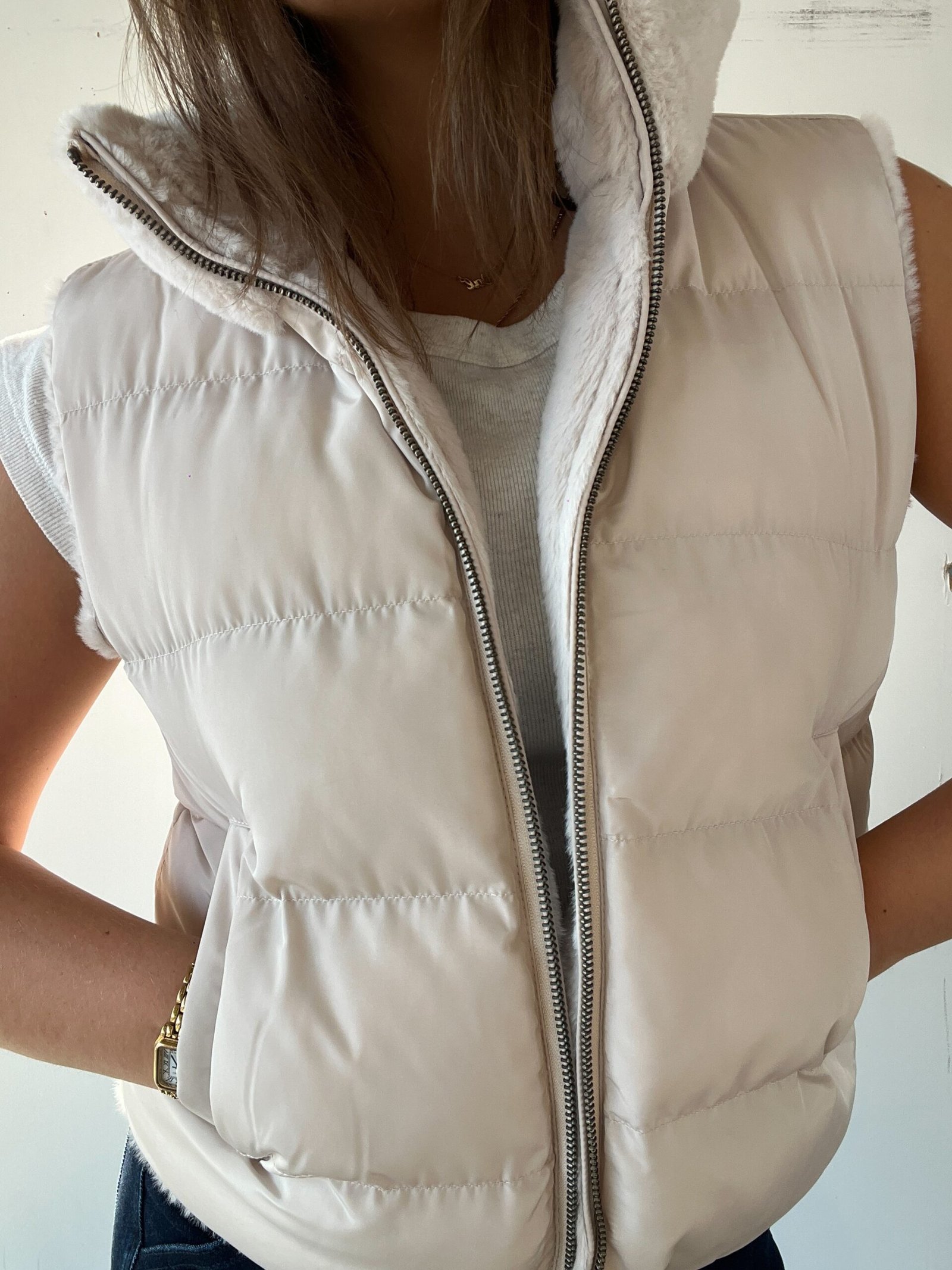 Macie Reversible Fur Vest - Image 3