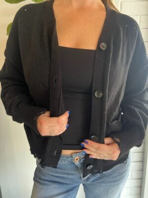 Elanor Distressed Sweater Cardigan